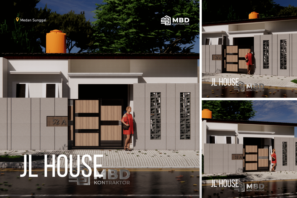Desain 3D Fasad - JL House 1 Template Porto 7 MBD Kontraktor