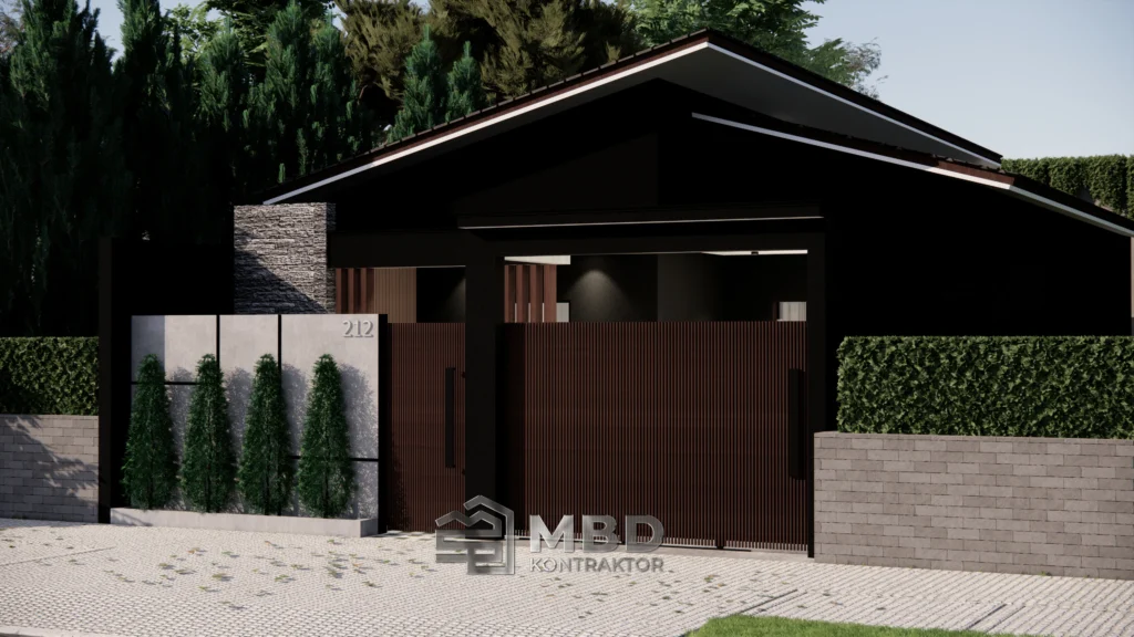 Desain 3D Fasad & Interior - RZ House 6 3D Eksterio Ibu Rizky View 3