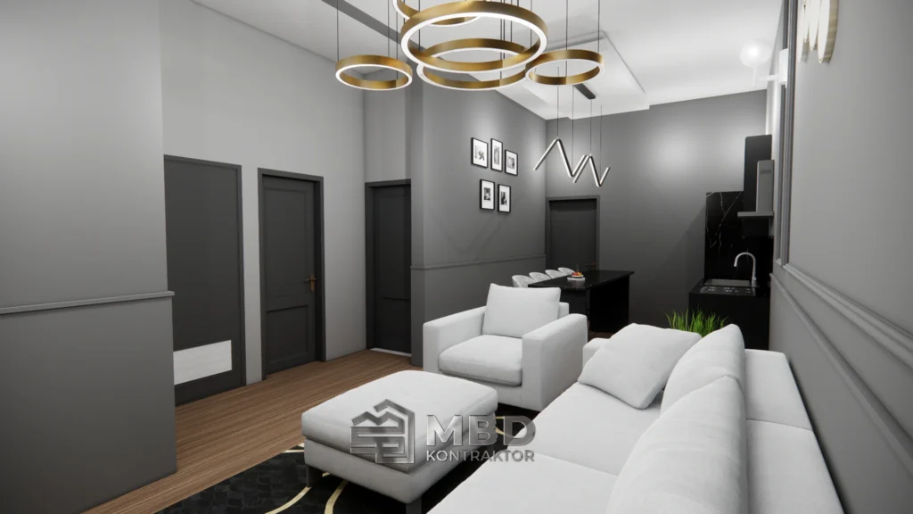 Desain 3D Fasad & Interior - RZ House 5 3D Interior Ibu Rizky View 1