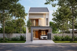 rumah 2 lantai kecil tapi mewah