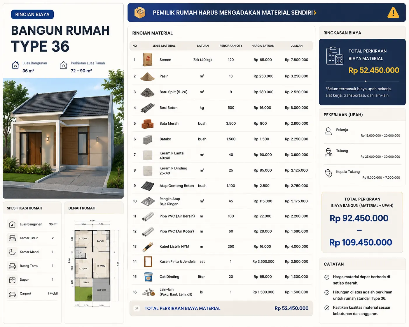 Berapa Lama Bangun Rumah Type 36